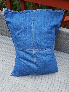 Vintage Y2K 2 Pc Set Tommy Hilfiger Blue Denim Patchwork  Pillow Cases Covers